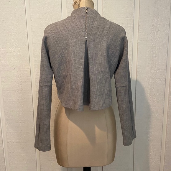 Grey High Neck Crop Top - Picture 3 of 5